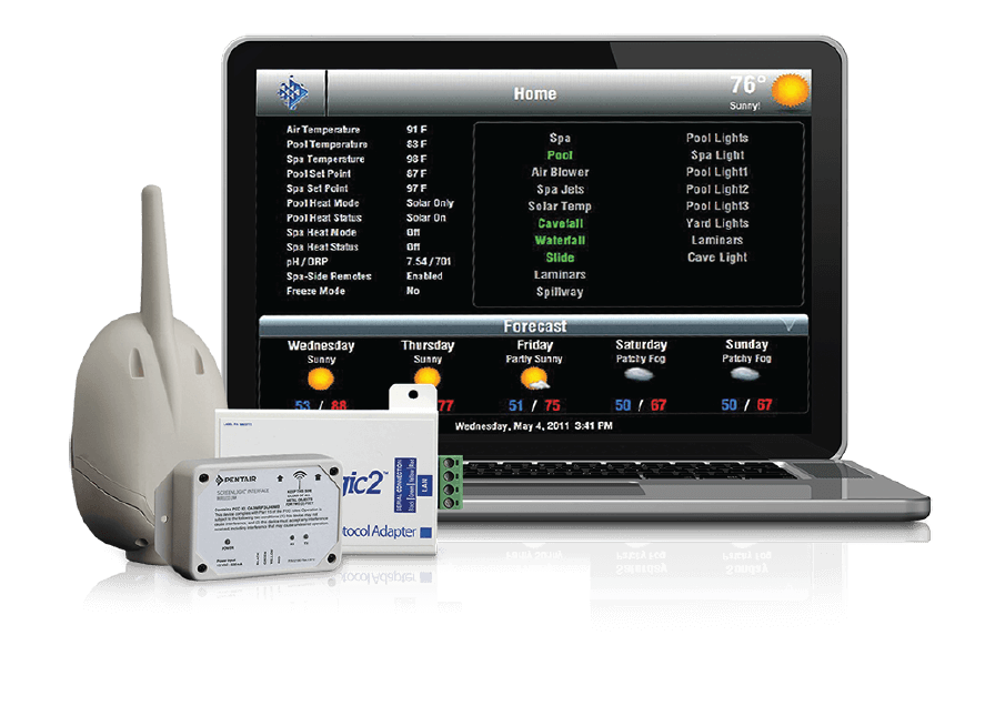 Pentair SCREENLOGIC2® 인터페이스 풀 자동화